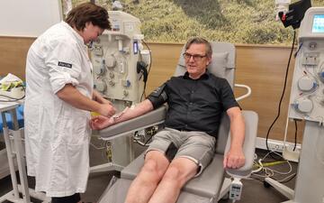 Jos doneert voor de 600e keer bij Sanquin in Arnhem
