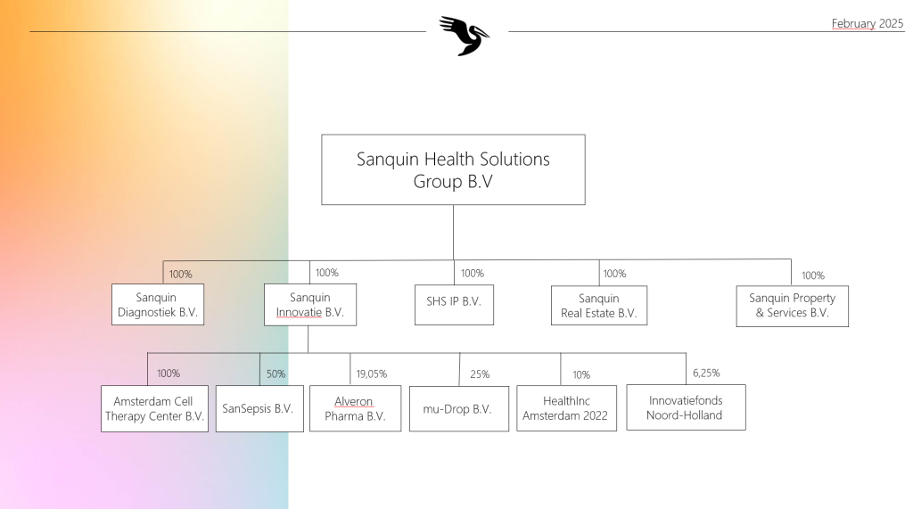 Organizational chart Sanquin Health Solutions Group B.V. 2025