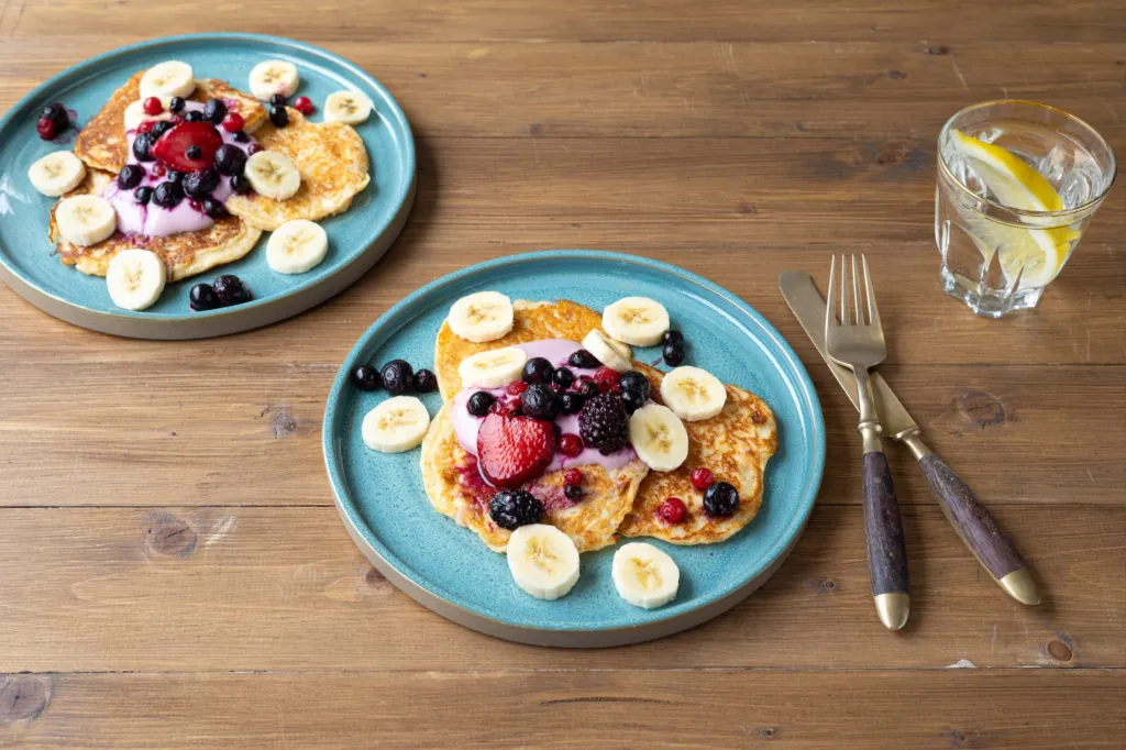 Kwarkpannenkoeken met fruit naar keuze