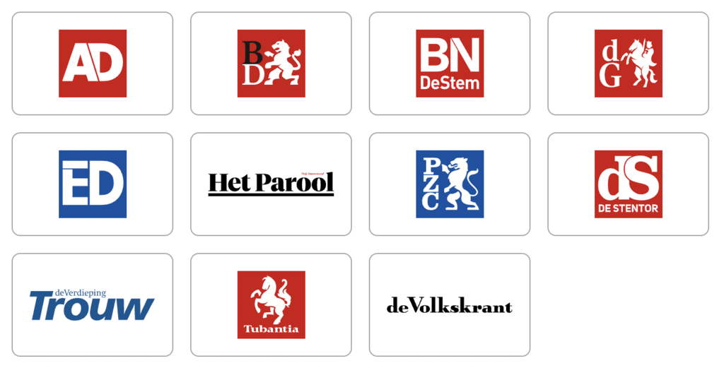 Overzicht te kiezen dagbladen DPG Media