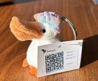 Roparun Pelle met QR code